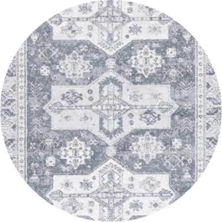 Safavieh 6 ft. 7 in. x 6 ft. 7 in. Toscana Round Power Loomed Rug; Grey & Dark Grey TOS660F-7R